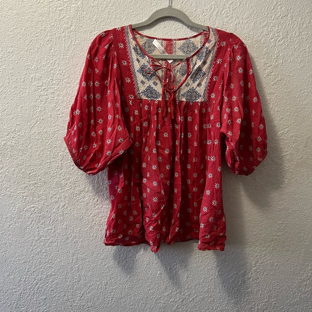 ULLA JOHNSON floral-print cotton prairie blouse